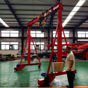 Gantry Crane Hand Push Mini with Electric Rotation And Electric Chain Hoist