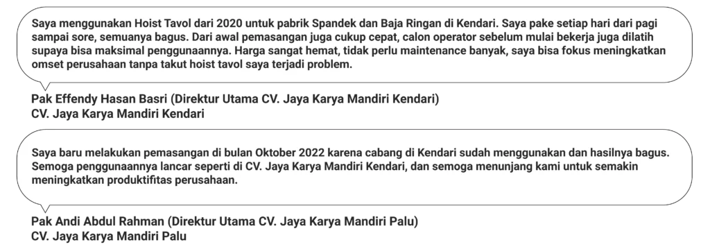 Testimoni Perusahaan 3